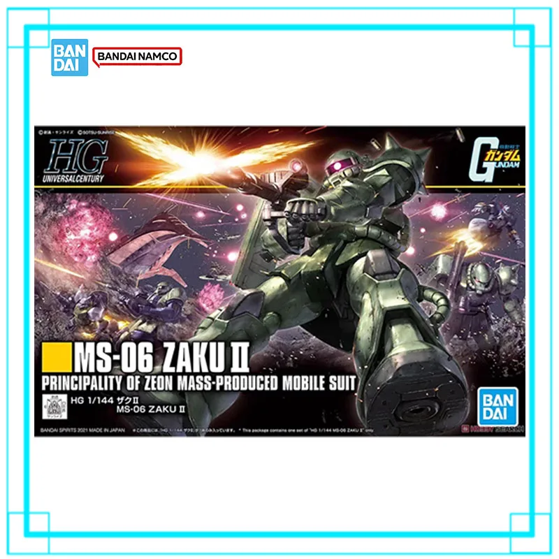 Фото В наличии: Сборная модель Bandai Gundam HG 1/144 MS-06 ZAKU II, аниме-фигурка, коллекционная игрушка для мальчиков, подарок №1