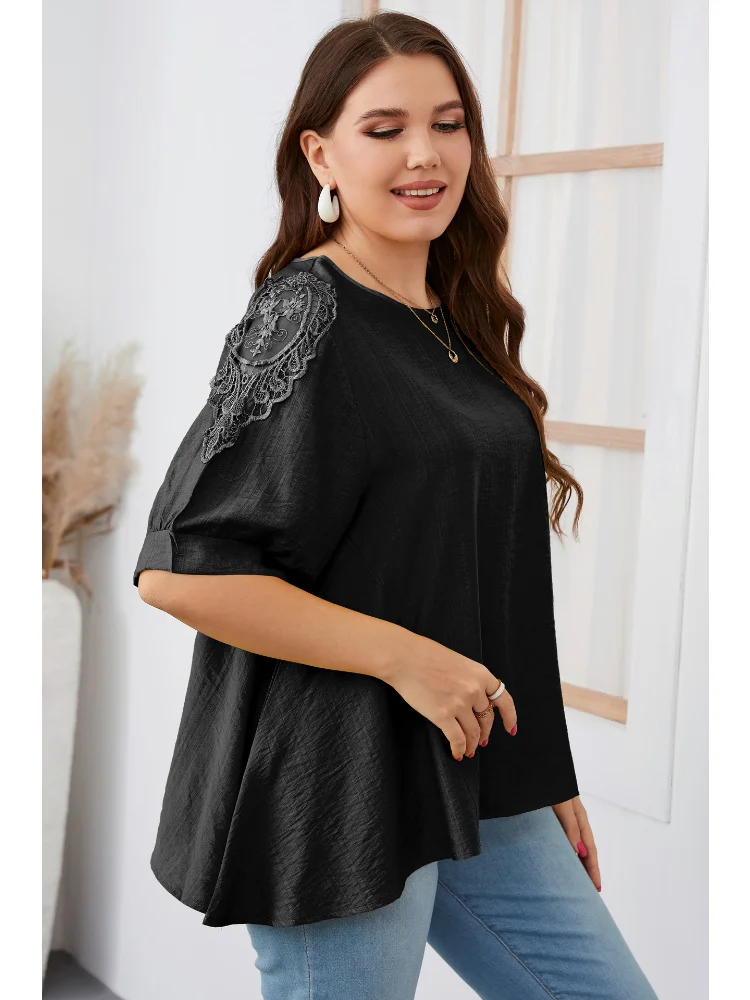 Irregular plus size MM loose solid color ladies T-shirt plus size women clothing  blusas mujer