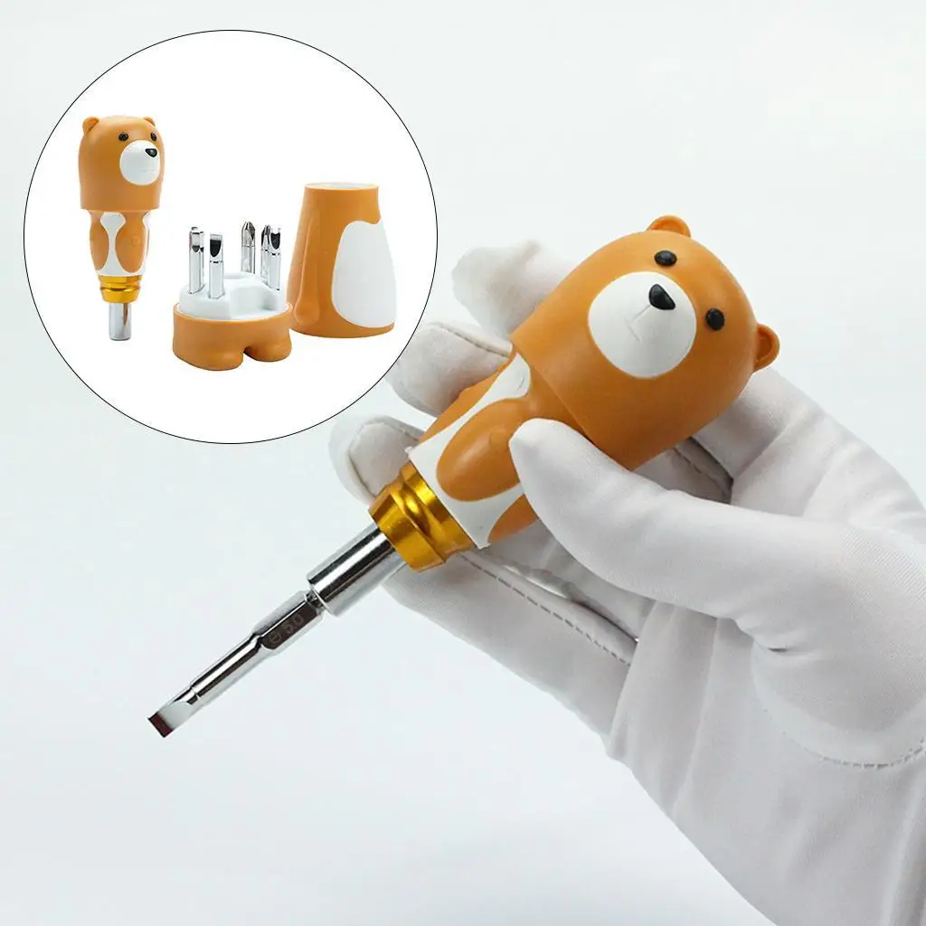 

Screwdriver Bit Set Removable Cartoon Soft Grip Slotted Tool for Kids Toys