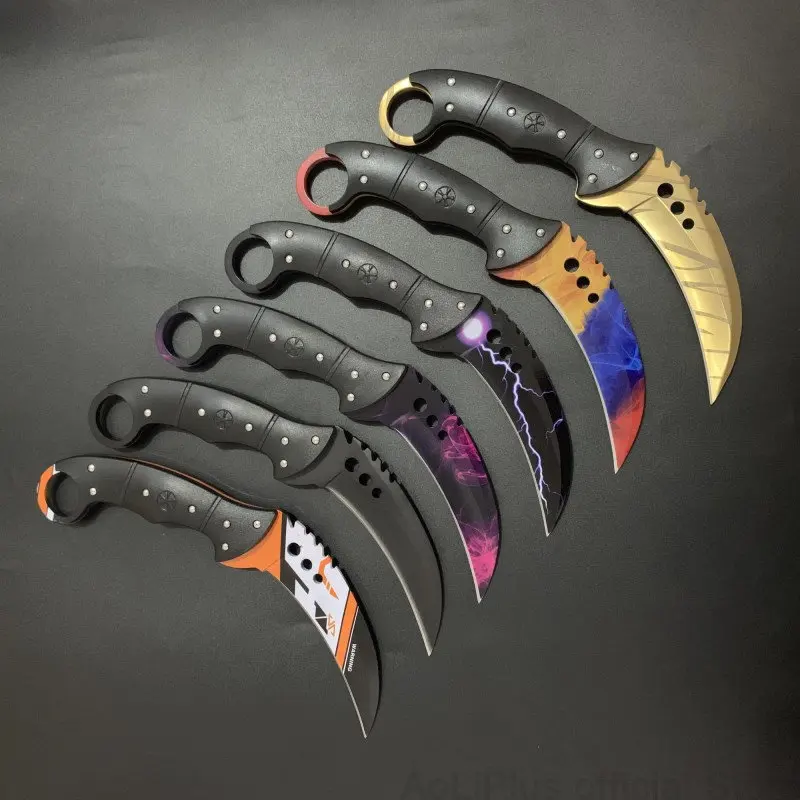 

Camping Knife Fade Counter Strike Black Machete Tactical Knife Fixed Blade Outdoor Tool