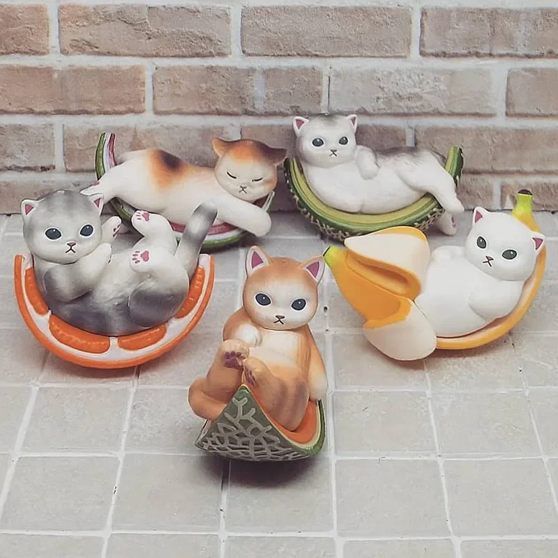 QUALIA Gashapon Super Fruit Cat Banana Orange Cantaloupe брелок милая кавайная фигурка капсульная игрушка
