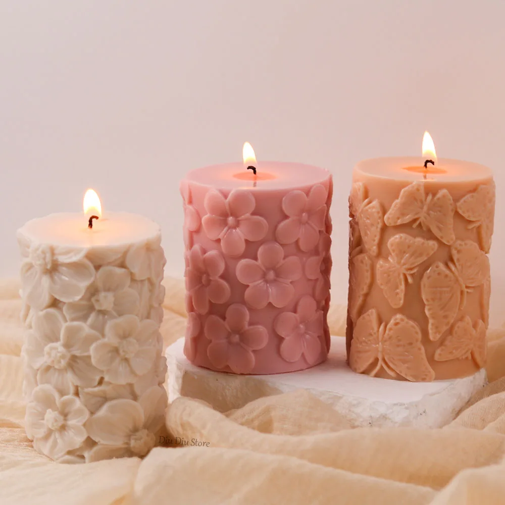 Силиконовая Форма Для Свечей С Цветком И Бабочкой Сделай Сам Мыло Смола
