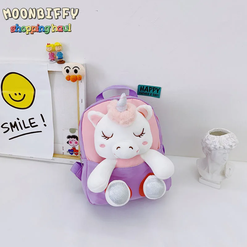 

1~6 Years Old Baby Cute Plush Unicorn Student School Backpack Girl Cartoon Mini Schoolbag Kidergarten Doll Plush Children Gift