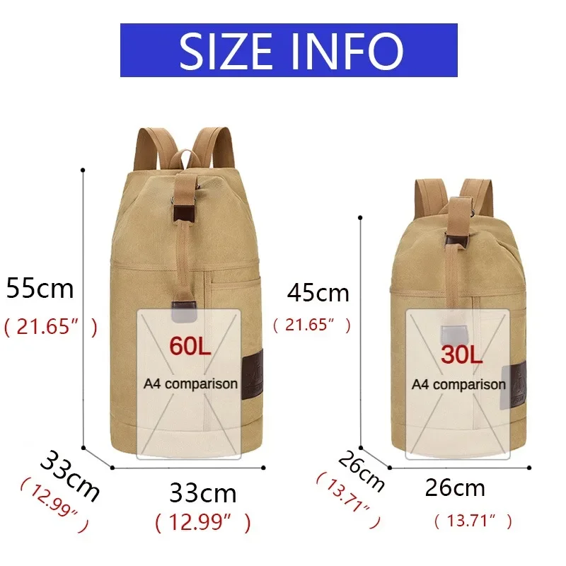 Холщовые рюкзаки для занятий спортом на открытом воздухе 30 л/60 л