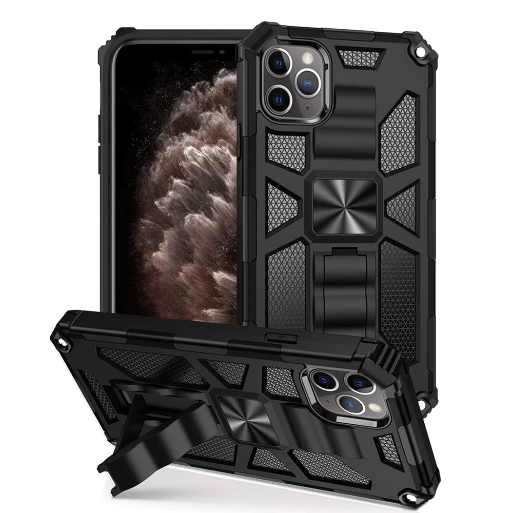 

Armor Shockproof Magnetic Ring Bracket Phone Case For iPhone 11 Pro XS Max XR X 6 6S 7 8 Plus Hybrid Military Protector Cover
