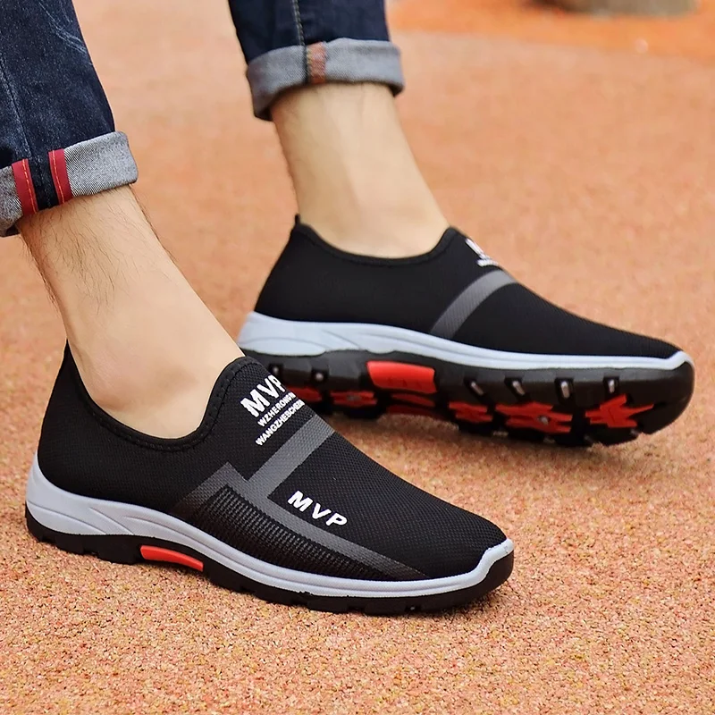 JIEMIAO Hiking Shoes Summer Mesh Breathable Men Casual Sneakers Outdoor Trekking Shoes Comfortable Slip on Mens Loafers