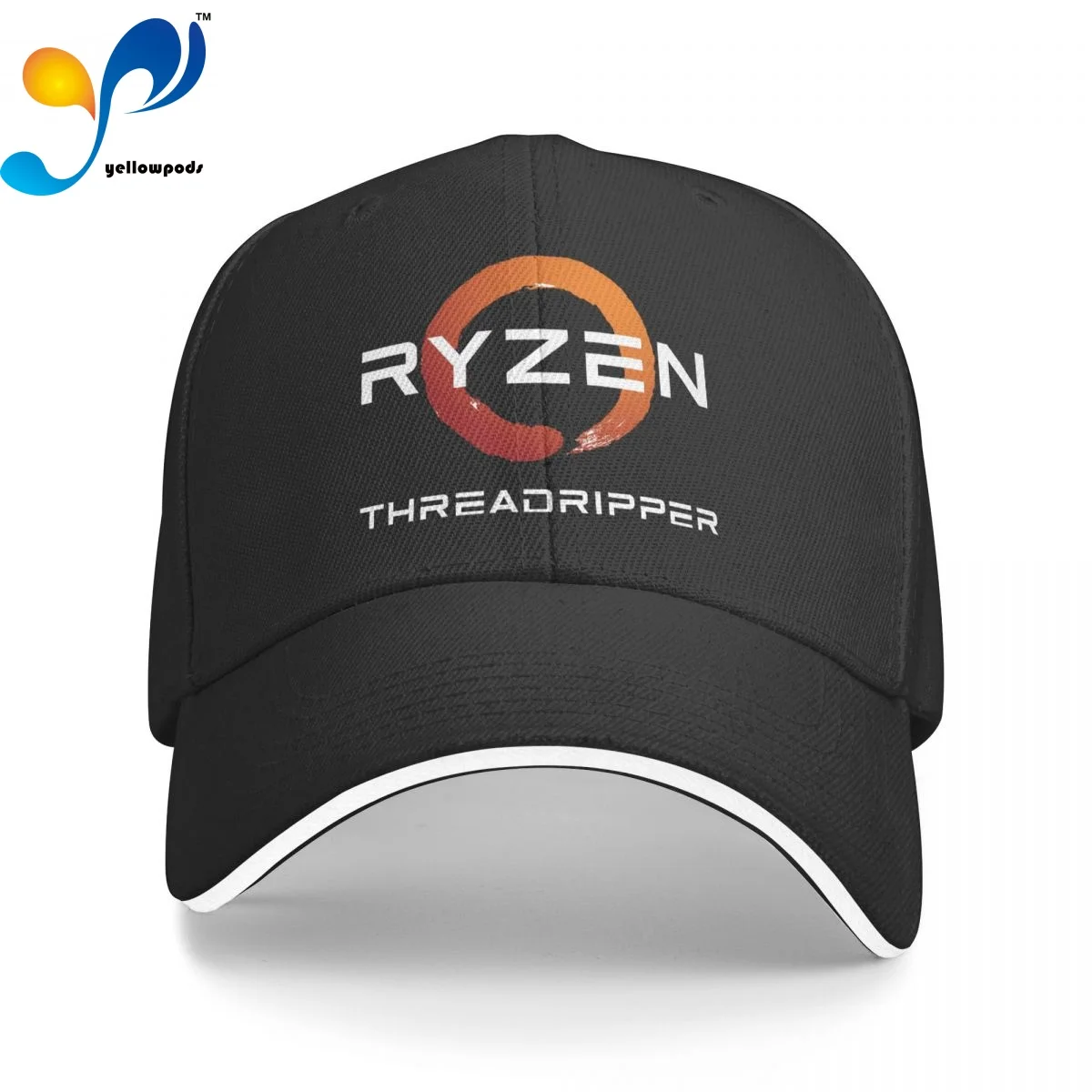 

AMD Ryzen Threadripper Processors Black Mens Trucker Cap Snapback Hat for Men Baseball Mens Hats Caps for Logo