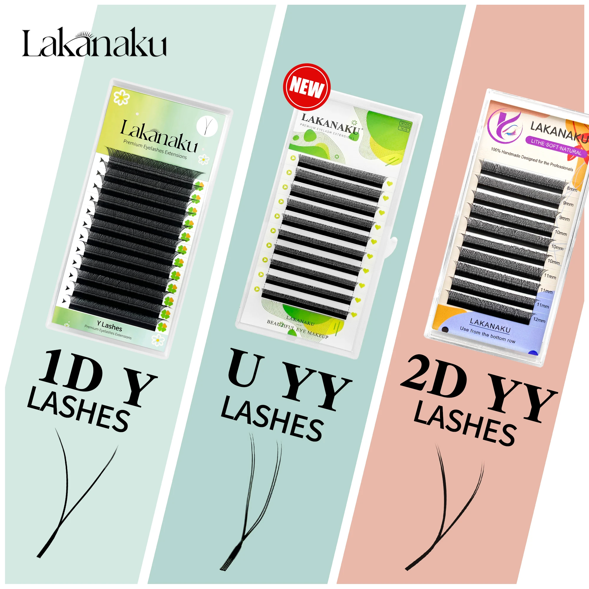 Фото LAKANAKU New U YY Lash U Lash Shape Наращивание ресниц Shaped Bloom Eye Lashes Натуральные мягкие DIY Готовые веерные наращивания ресниц №3