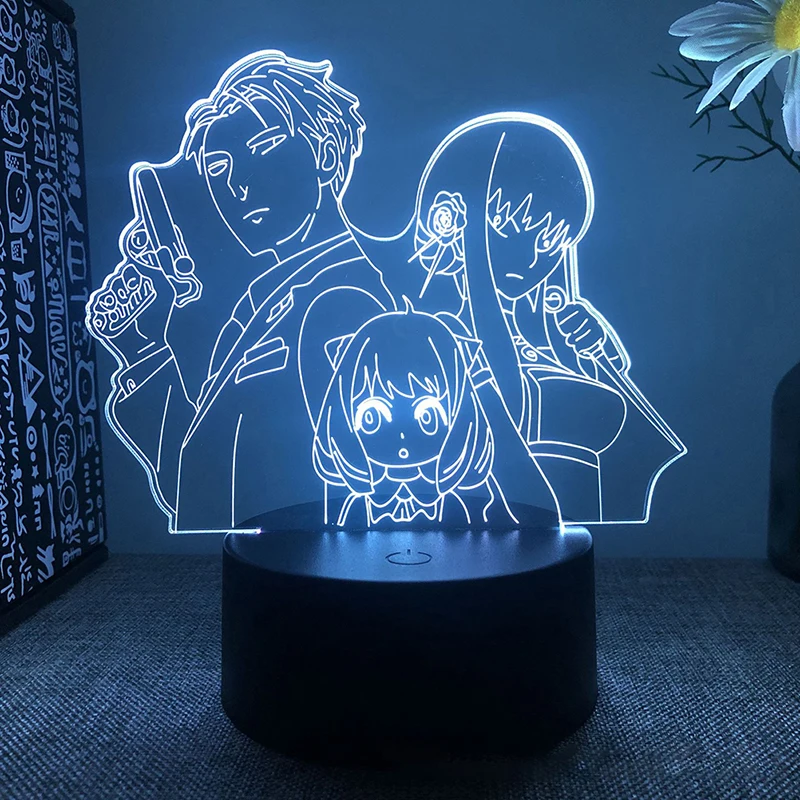 

1pcs Spy X Family Led Light Cartoon Anime For Child Bedroom Decoration Lighting Fans Manga Spy X Family 3d Night Lamp Bedside