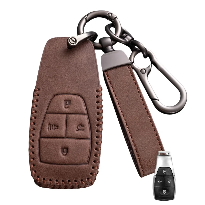Кожаный чехол для ключей автомобиля Oli сумка BAIC X7 BJ40 Senova D50 D70 X55 X65 EU5 EU7 защитный