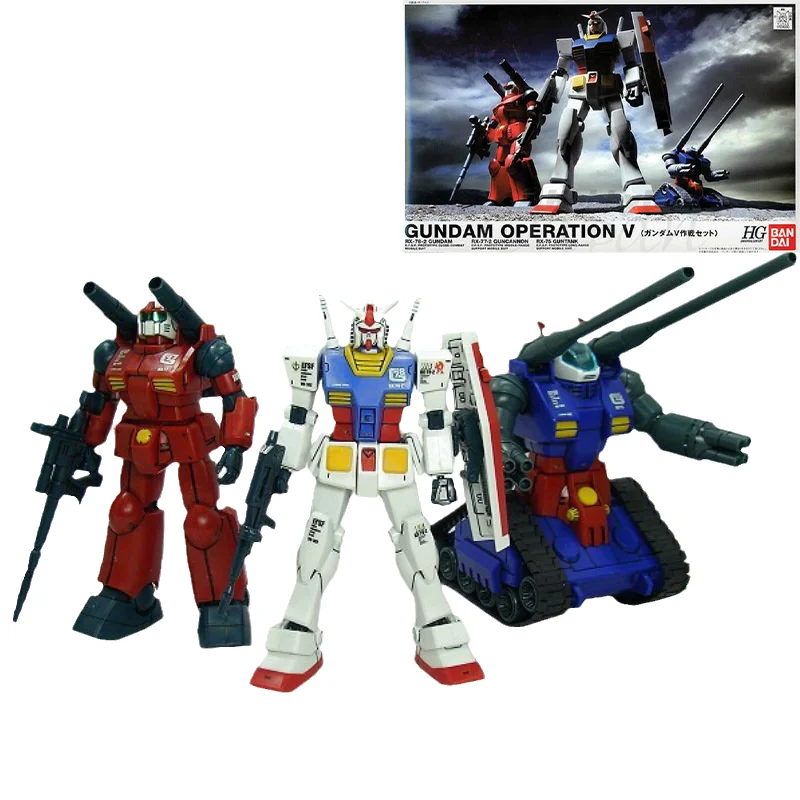 

Bandai Original Gundam Model Kit Anime Figure HGUC GUNDAM OPERATION V Action Figures Toys Collectible Ornaments Gifts for Kids