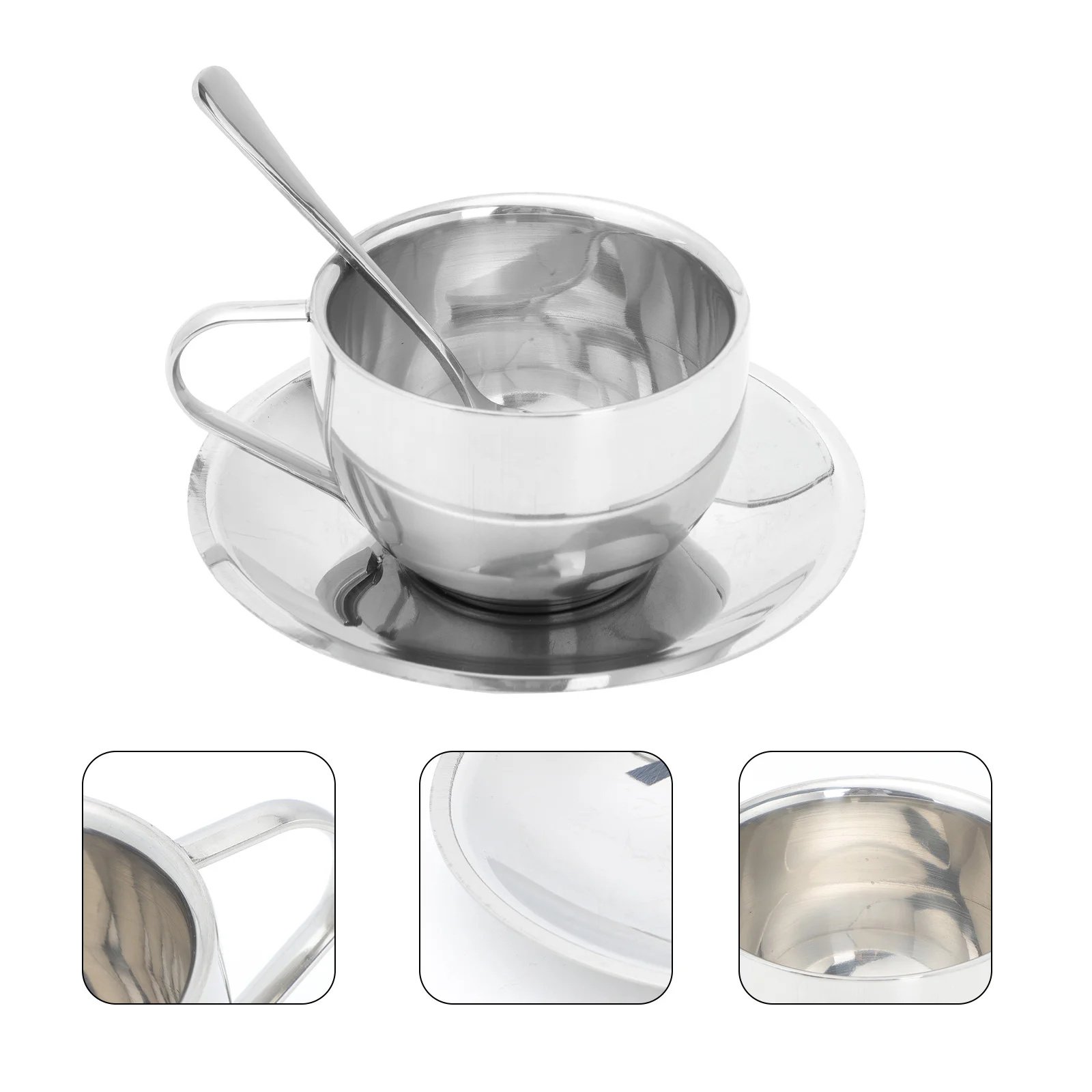 

Espresso K Cups Camp Mug Latte Cups 12.8x12.8cm Cappuccino Cups Spoon Cappuccino Tea Cup Metal Pint Cups Metal Drinking Mug