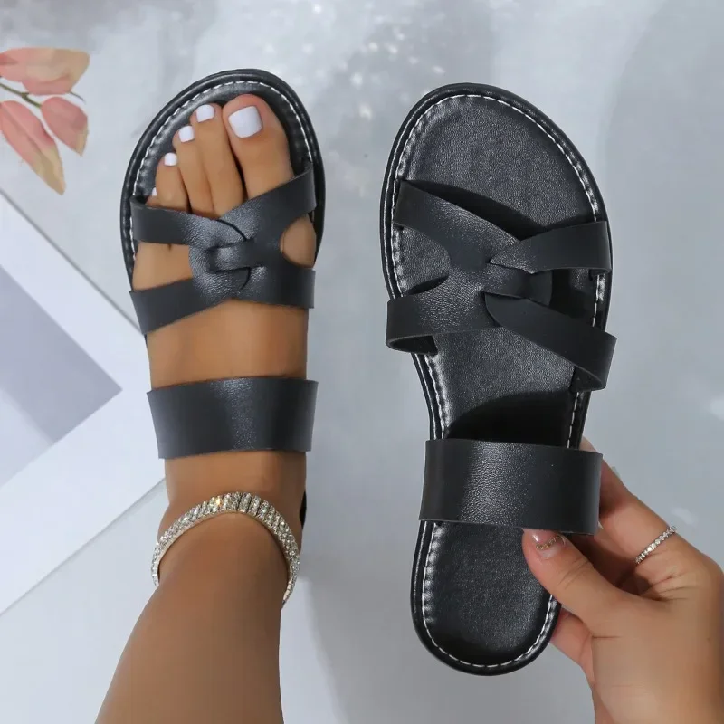 Сандалии разных цветов для женщин zapatos de playa с открытым носком talla grande suela goma