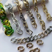 mixed metal color abs acrylic bead chain link assembled chain accessories for diy jewelry making necklace bracelet