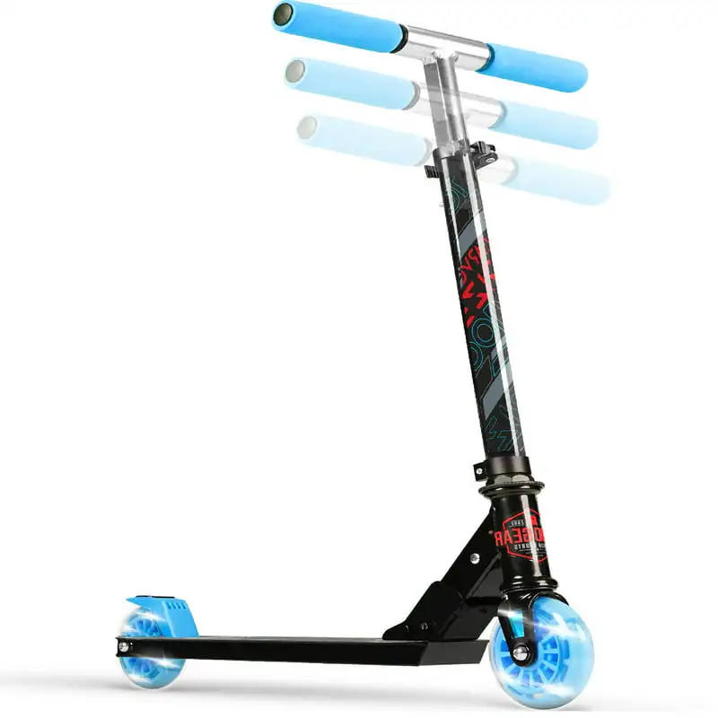 

Kick Scooter-Light-up 100 mm Wheels- for Kids 3+ Unisex- Blue/Black