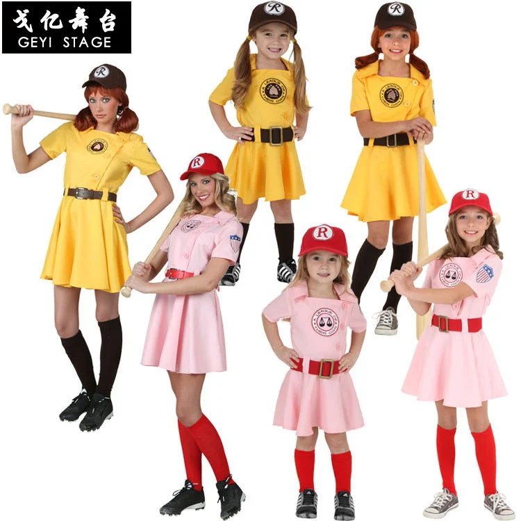

Профессиональная бейсбольная униформа для косплея, униформа на Хэллоуин для детей, женская спортивная одежда, цельный бейсбольный костюм, бейсбольная униформа