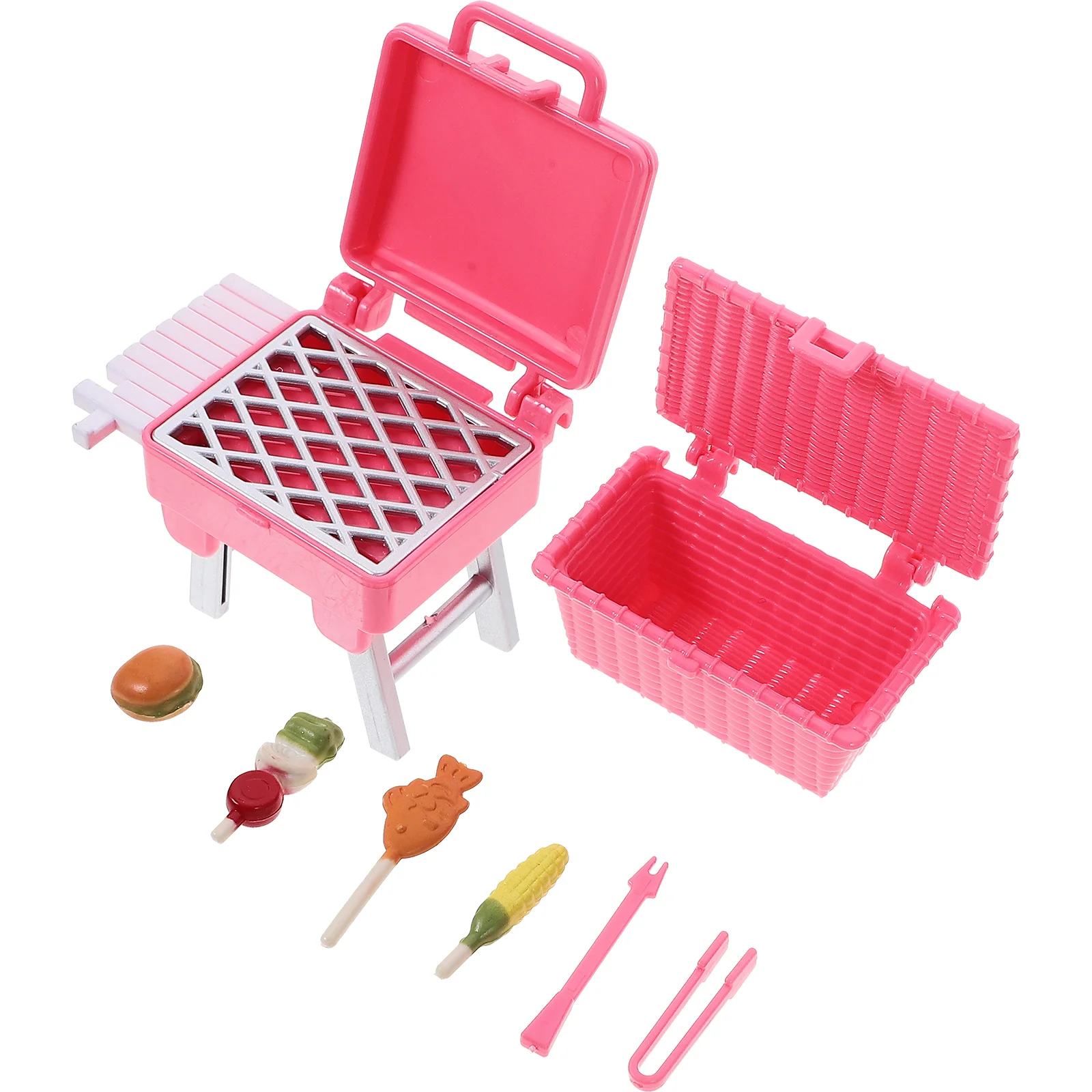 

Kitchen Toys Pretend Bbq House Playset Kids Grills Plastic Accessories Child