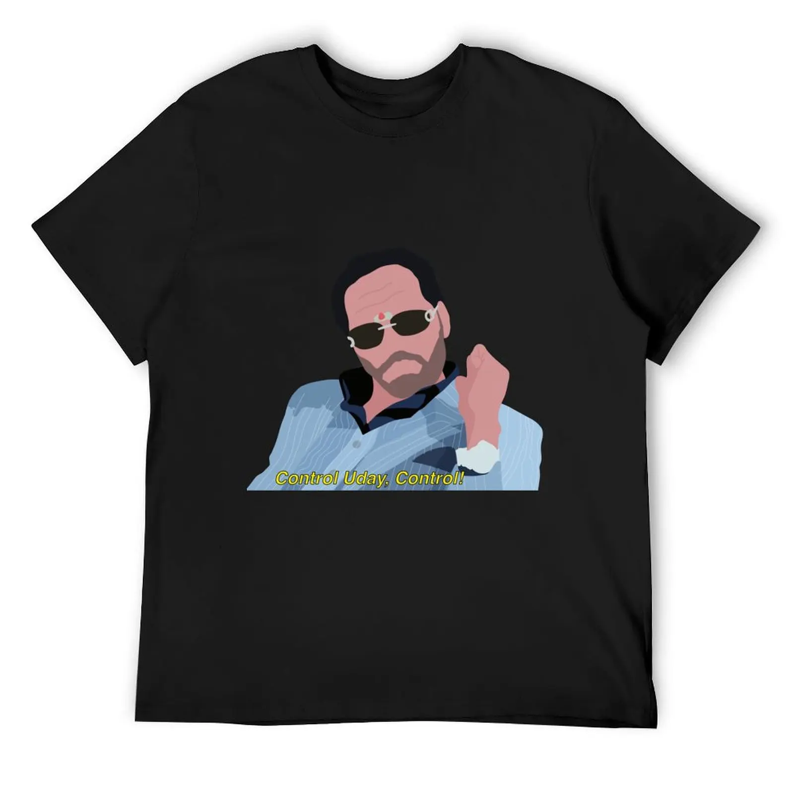 Контролируйте случай! Футболка с наклейками и графическим рисунком синяя