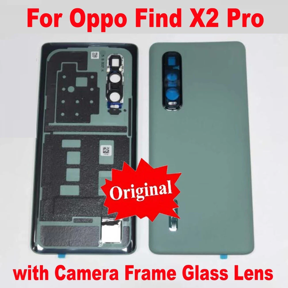 

Задняя крышка корпуса X2Pro 6,7 дюйма для Oppo Find X2 Pro, батарейный отсек, задняя крышка мобильного телефона с рамкой для камеры, стекло объектива, о...