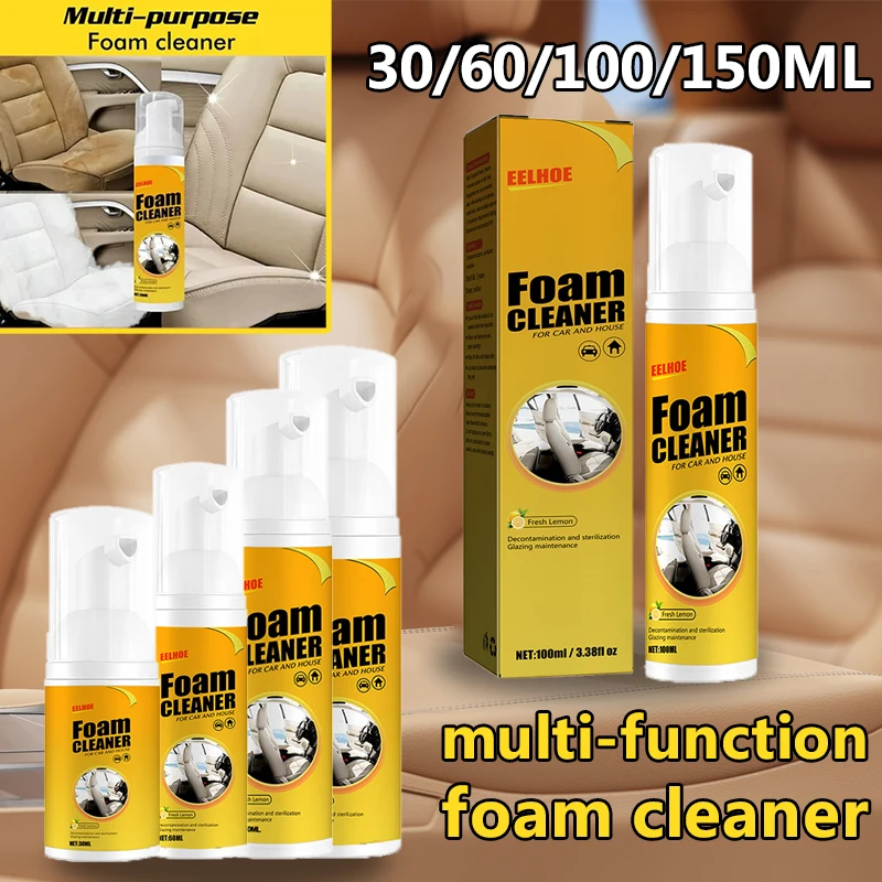 

Multi-purpose Foam Cleaner Car Cleaning Product Car Interior Home Strong Clean Universal for Sofa Vehicles Oil 30/60/100/150ML
