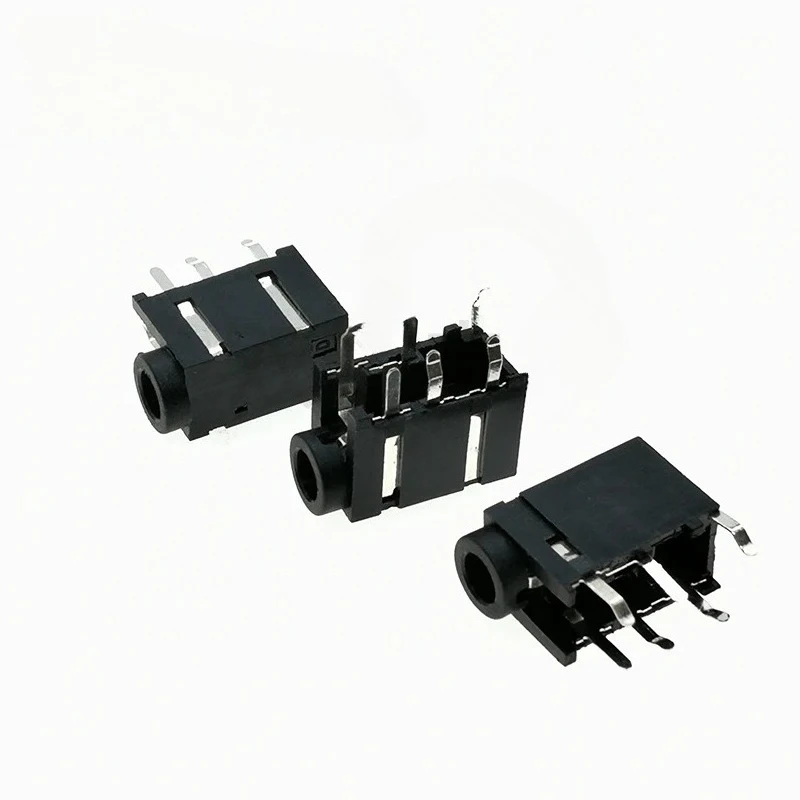 50 шт.компл. PJ-3187-6P, 3,5-мм разъем для наушников, гнездо, пластиковое, с увеличенной высотой, стерео, двухканальный аудиопорт (art.: 3920d849c6519) - 3920d849c6519