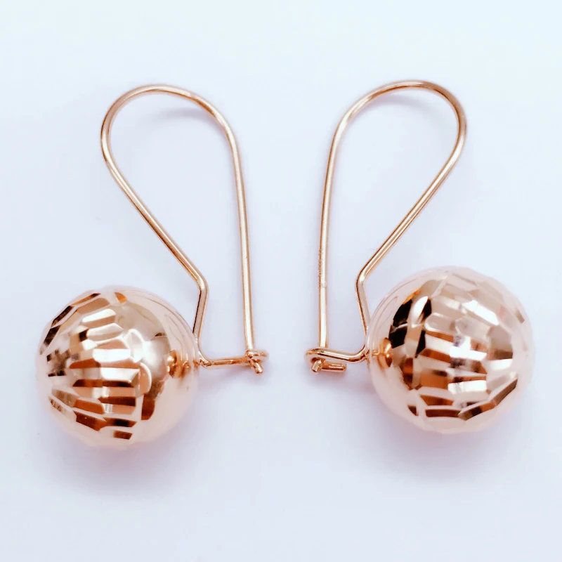 

Женские серьги из розового золота 585 пробы, с круглой подвеской