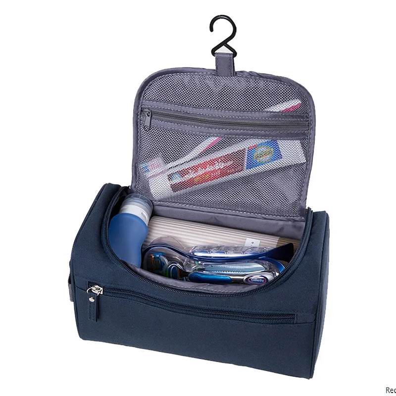 

Hot Sale Solid Color Make Up Bag Travel Oxford Storage Bag For Female Daily Hanging Large Capacity Waterproof Cosmetic Oval Bag