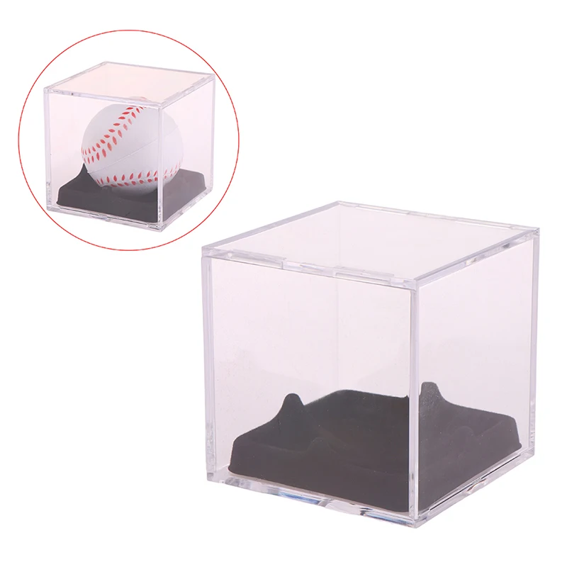 Box Golf Tennis Ball Transparent Display Case With Bottom Bracket Souvenir Storage Protection Box Holder