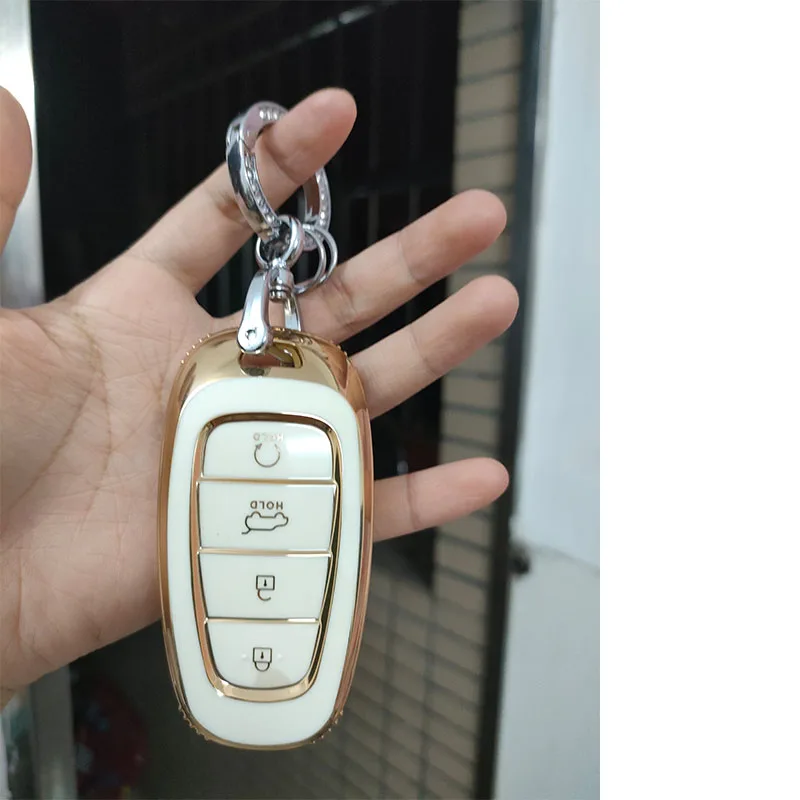 

Чехол для автомобильного ключа Hyundai Tucson Solaris Sonata Hybrid NEXO NX4 Santafe dn8 2020 2021