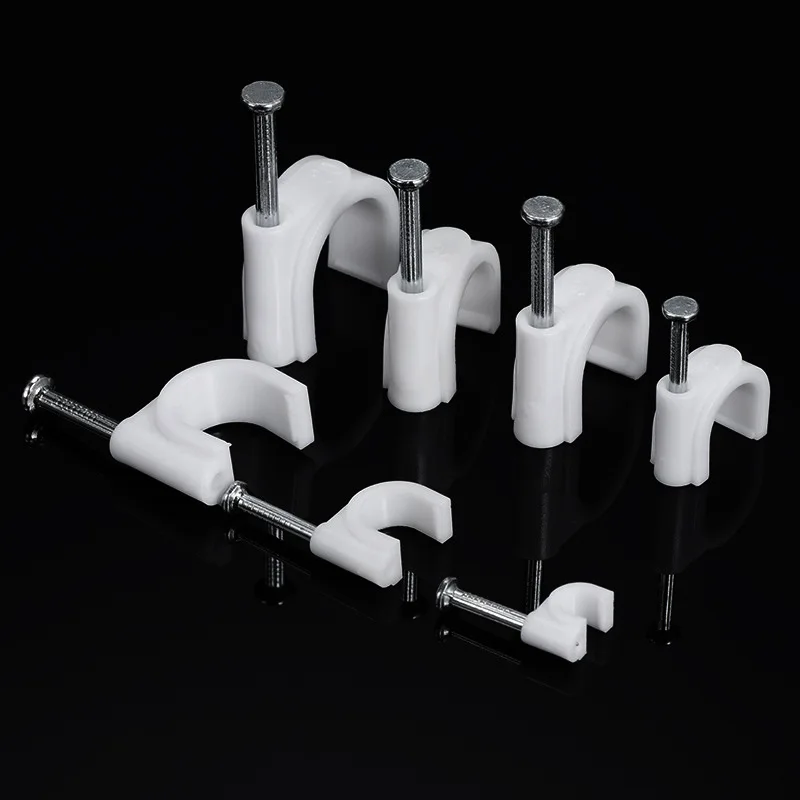 100 шт. C-образные кабельные зажимы 14 16 18 20 22 25 мм белые для проводов из