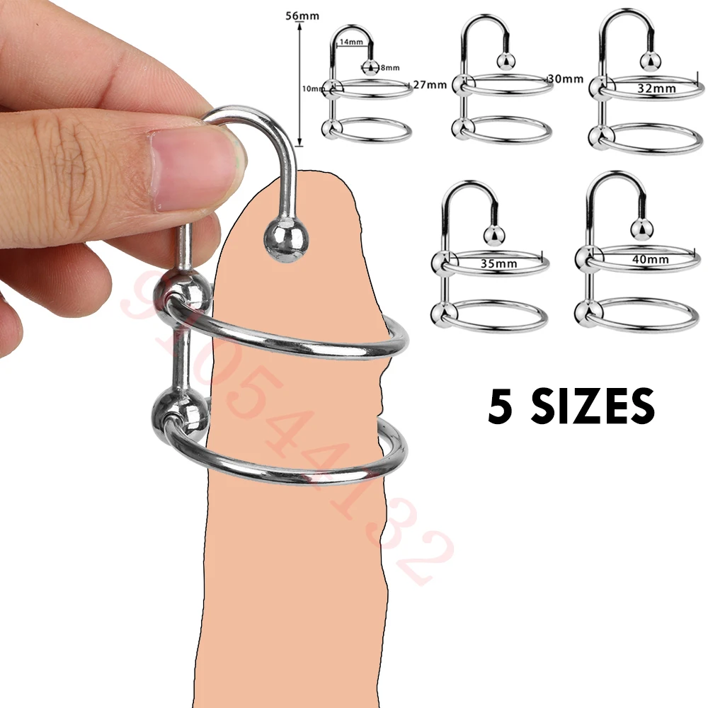 

Шариковая заглушка для пениса, 5 размеров, кольцо для головки члена, стимулятор уретры, расширитель, блокировка спермы, связывание петуха, эр...