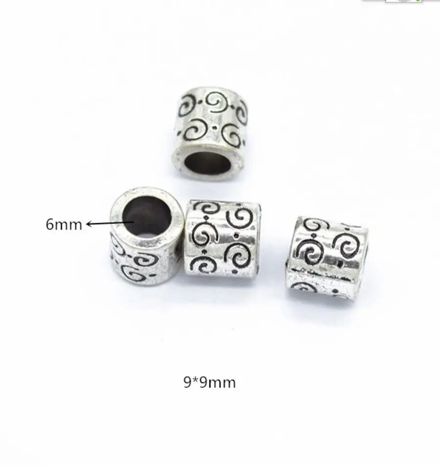 

10pcs 9*9mm Tibetan Silver Hole 6mm Filigree Hollow Carved Flower Charm Tube Spacer Beads 5x8.5mm Jewelry Findings F0864