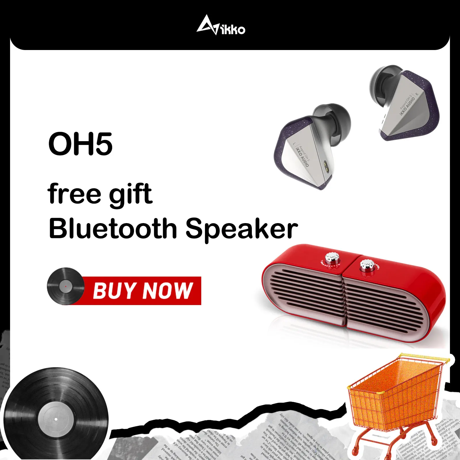 Проводные наушники iKKO Asgard OH5 Hi-Fi iem гарнитура первая в мире диафрагма из