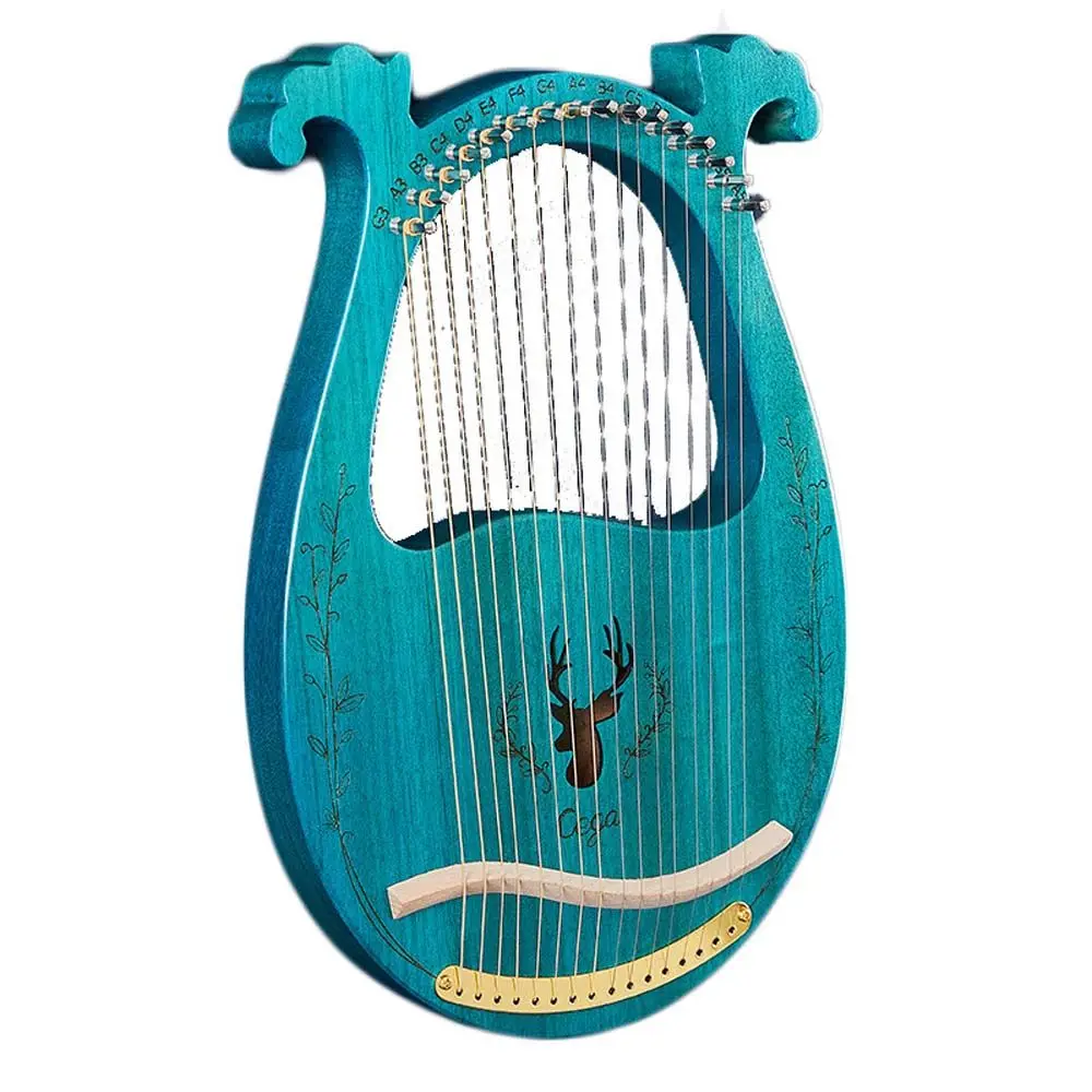 

Beginners Lyre Harp with Tuning Tool Mahogany Musical Instrument Stringed Instrument 16 Strings Lyre Harp Plate Lyar