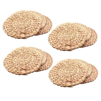 16pc natural water gourd woven placemat round woven rattan table mat water gourd placemat round pad woven green 30cm