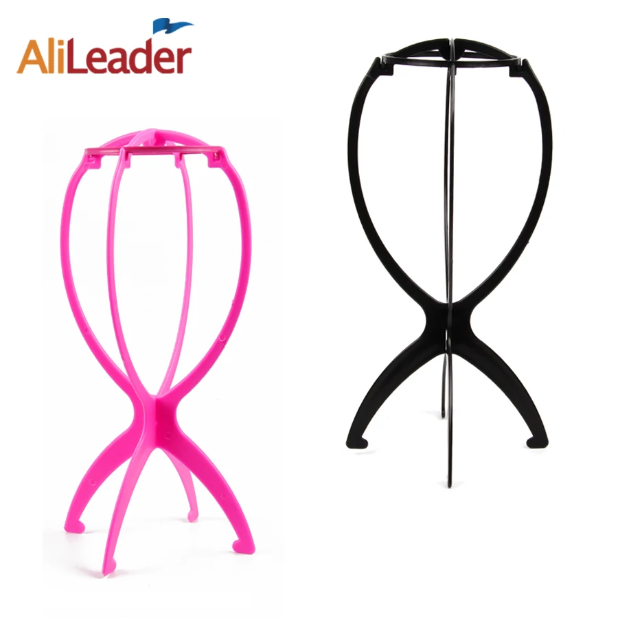 

Black Plastic Wig Stand Pink Portable Wig Holder Stand Collapsible Wig Holder Stand Durable Hat Display Wig Head Holder 1/2Pcs