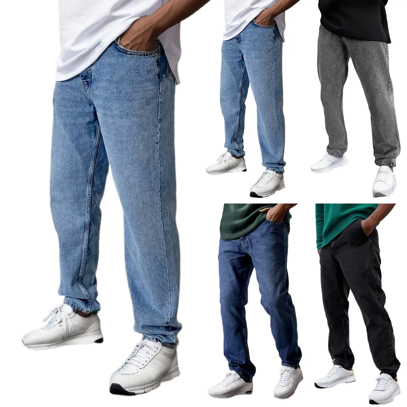Модные брюки с карманами Fly повседневные джинсовые джинсы мужские однотонные