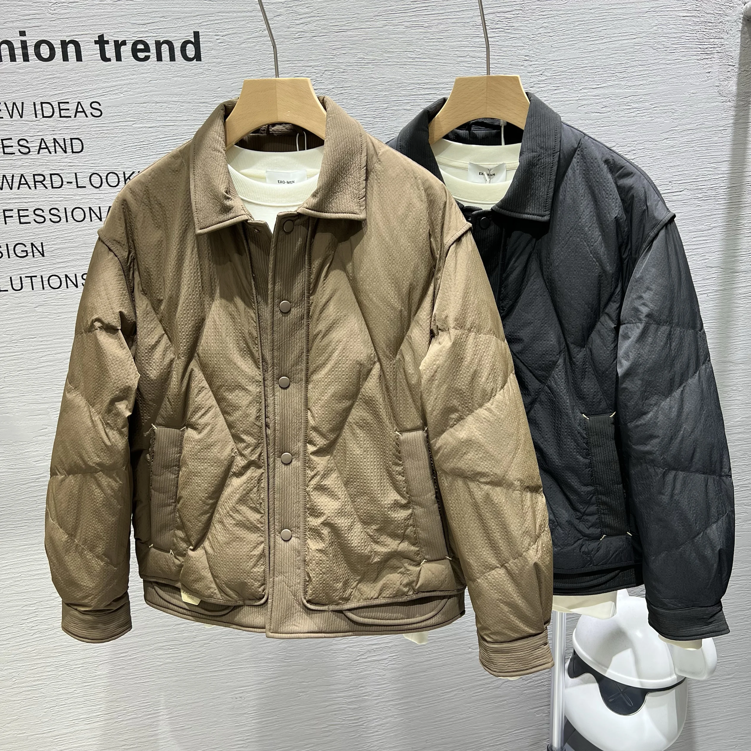 Поддельный пуховик из двух предметов мужской модный зимний новый короткий