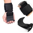 Ремни на запястье для тяжелой атлетики с крючками для тренировок, тренажерный зал, набор для фитнеса, тяжелые силовые подъемные ручки с подкладкой