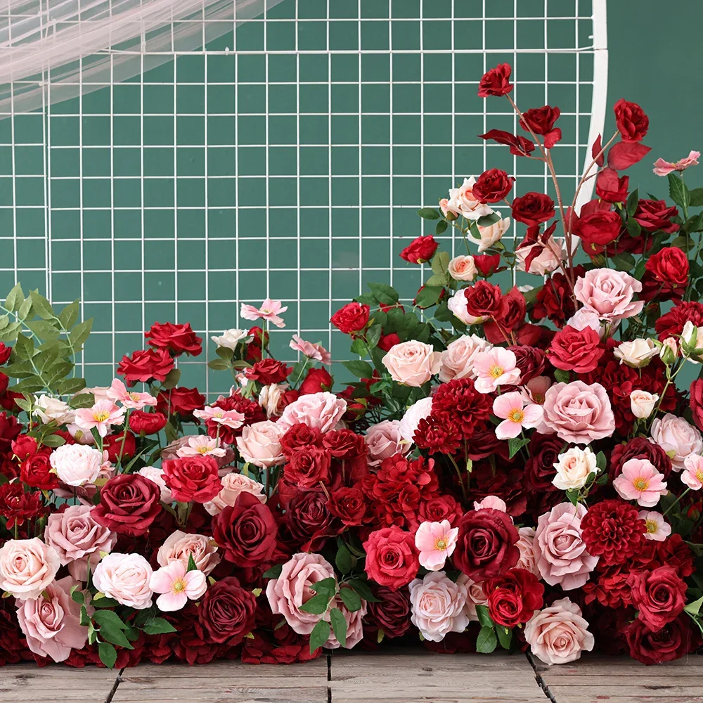 Темно-красный розовый ручной работы Fleur Artificielle Свадебные украшения для свадьбы