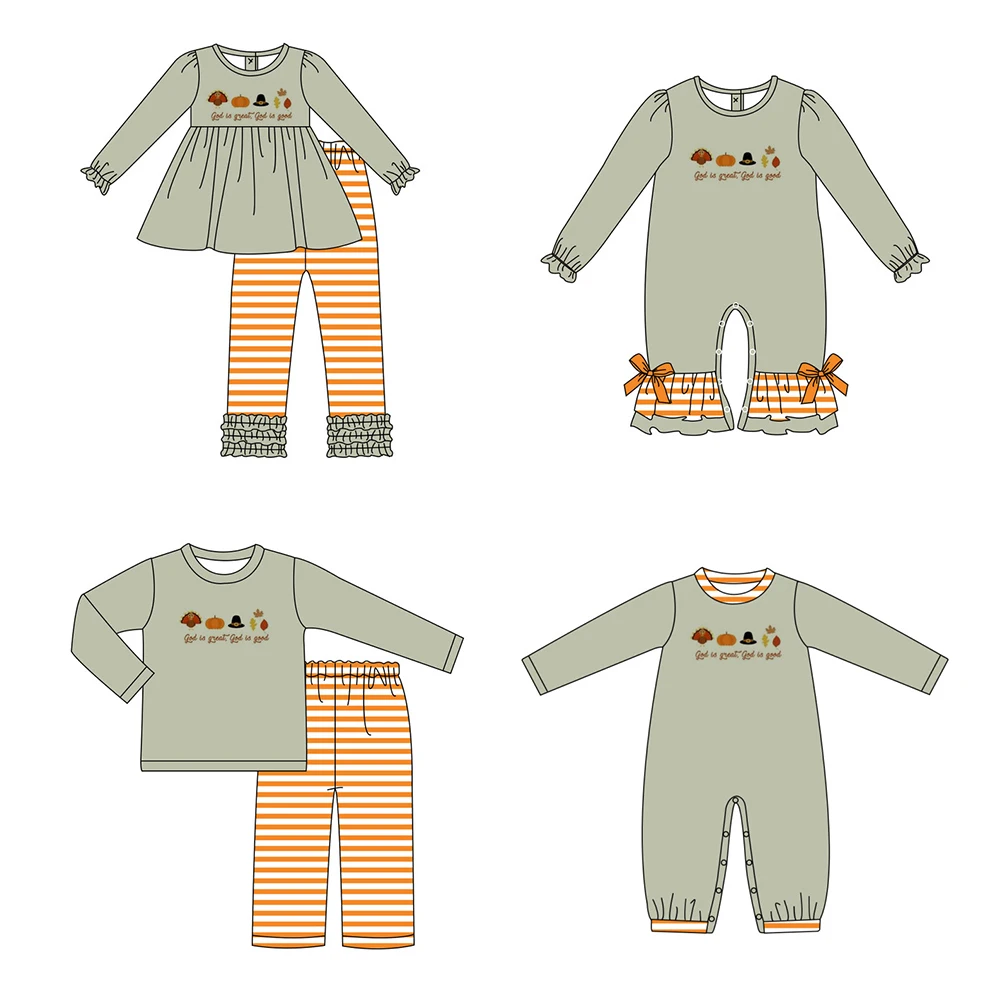 

2pcs Baby Girls Clothes Pure Cotton Outfits Turkey Embroidery Floral Pattern Long Pants Children Boutique Clothing