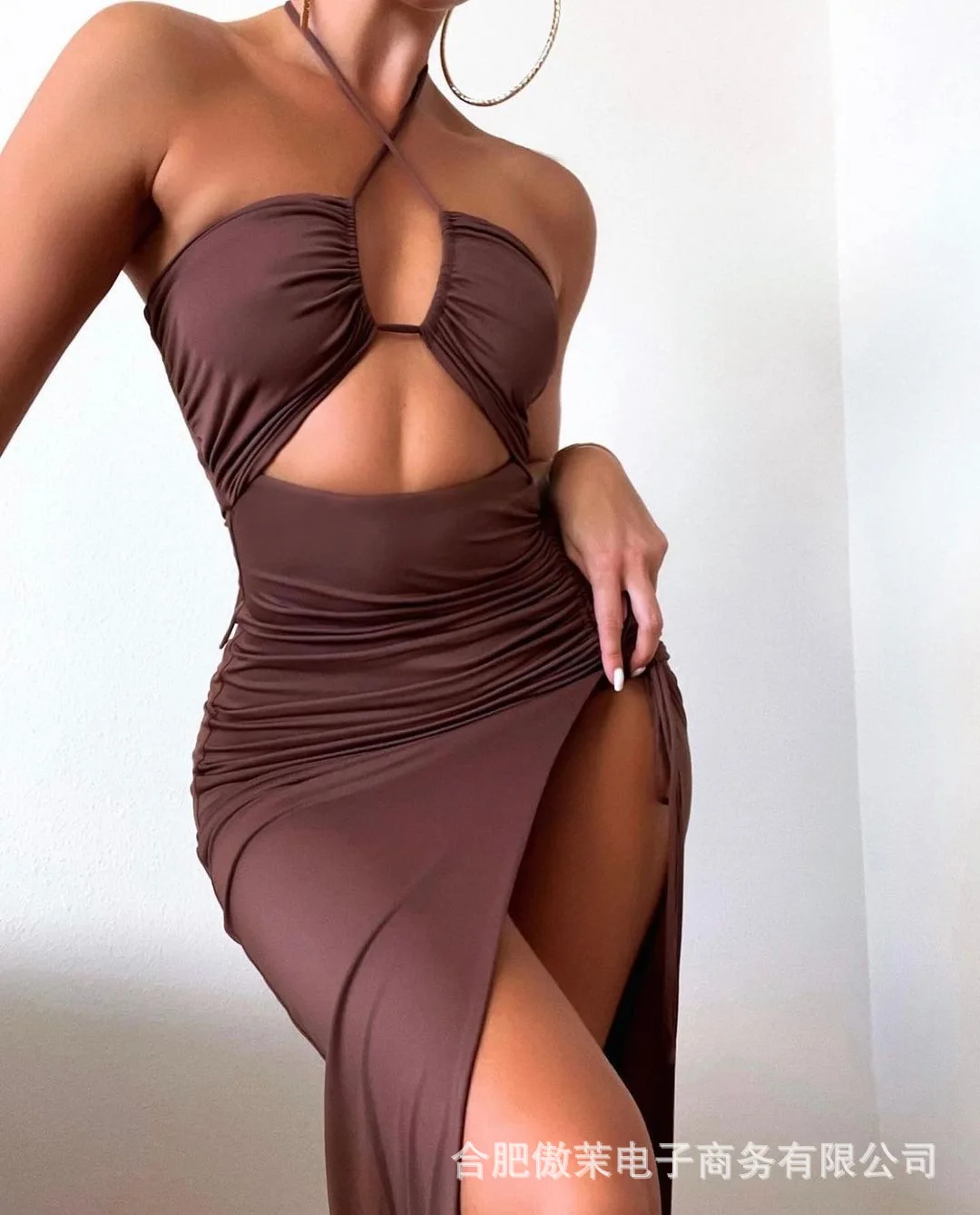 

Summer 2022 New Pleated Long Skirt Sexy Party Evening Dress Women Commute Skirt