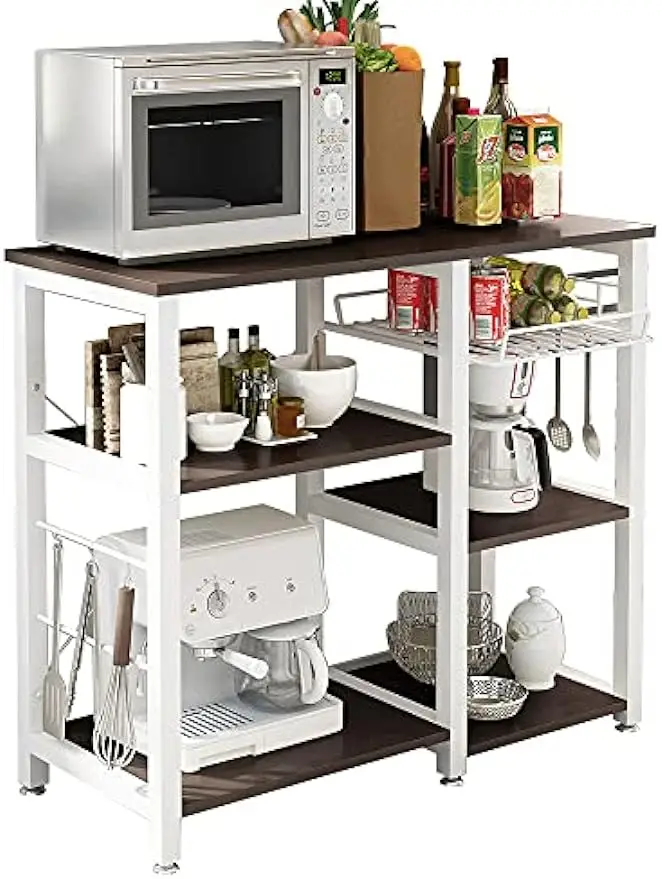3-Tier Kitchen Baker's Rack Utility Microwave Oven Stand Storage Cart Workstation Shelf, W5s-B
