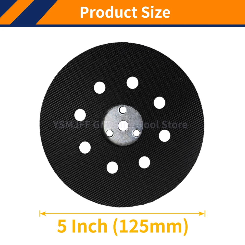 Фото 1 шт., 5-дюймовая шлифовальная подушечка с 8 отверстиями для Bosch RS032 и RS031, жесткая подложка, совместимая с Bosch 1295DP 1295D 1295DH №2