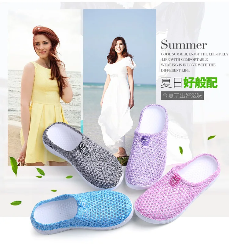 

2022 New Hollow Breathable Hole Slippers Women Home Slippers Outside Beach Sandals Shoes Woman Sandalie Flats Shoes Summer