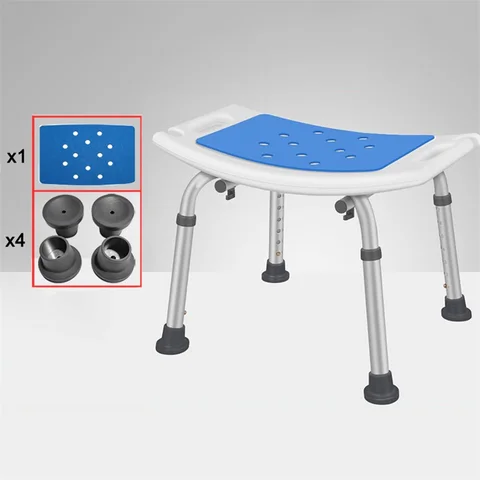 Регулируемый стул для ванной и душа, цвет в ассортименте - изображение