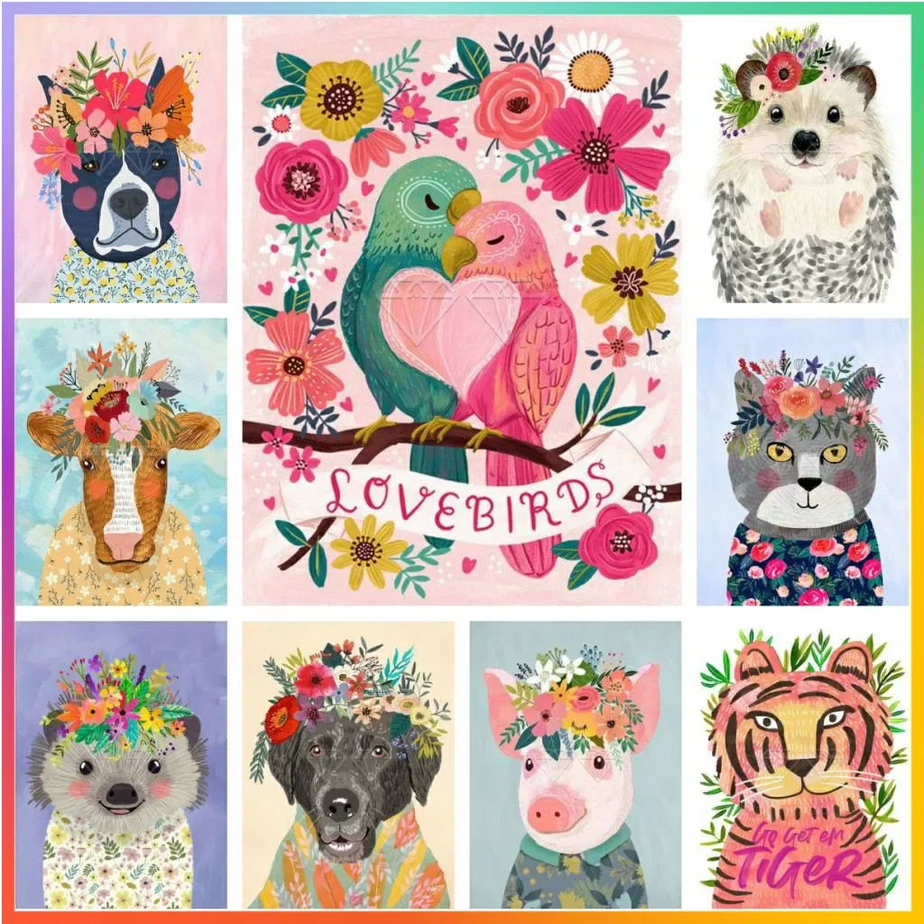 Картина с животными искусственный набор страусиных животных рисование на холсте