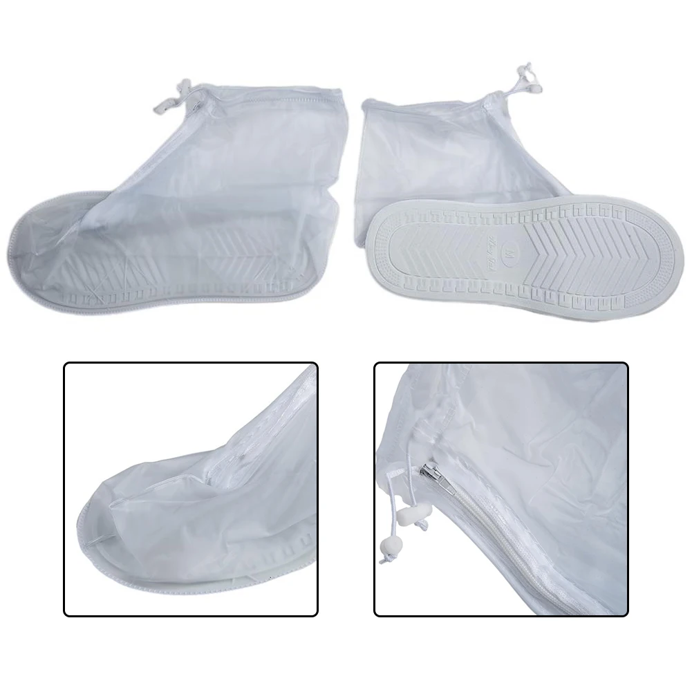 

1 Pair PVC Rain Boot Covers Reusable Rain Boot Cover Bicycle Waterproof Overshoe Wear Resistant White Blue Brown