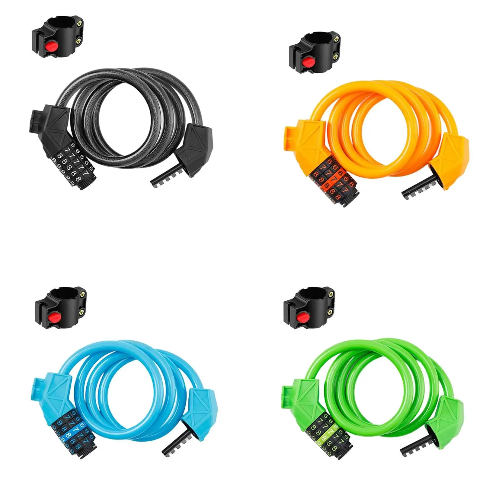 

Велосипедный Замок Coiling, гибкий универсальный нержавеющий портативный Противоугонный кабель с 5 паролями для дверей, горных скутеров