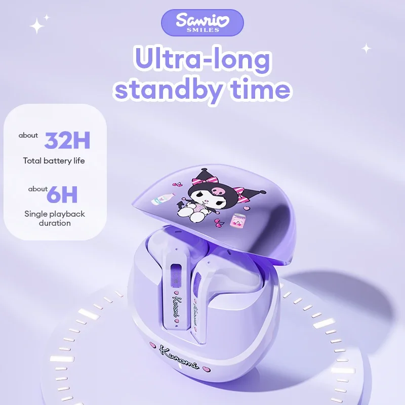 Наушники Miniso Sanrio BL02 Беспроводные с поддержкой Bluetooth 5 4 и сенсорным управлением